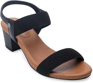 Sandália Casual Feminina Usaflex Com Salto MédioAjuste Por Elástico Couro Y8204 Escuro