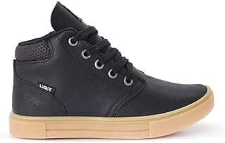 Tênis infantil masculino cano alto couro sintético preto