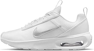 Tênis Nike branco para mulheres, com Swoosh e sola de amortecimento, em fundo branco.