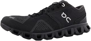 Tênis ON Running Cloud X feminino preto com design de malha e logo branco