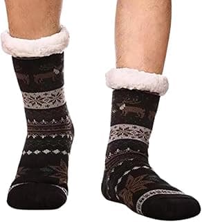 Amigold Kit 3 Pares Meia Térmica Antiderrapante Forrada Lã Quentinha Masculina