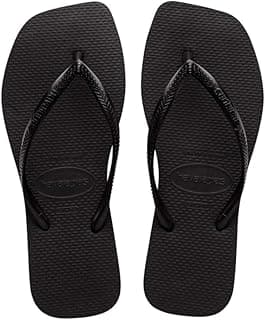 Chinelos Havaianas Slim Square pretos em display lateral
