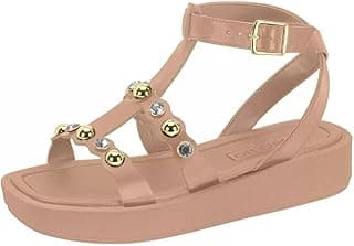 Sandália Feminina Flatform Tira Pedraria Conforto Beira Rio
