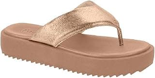 Sandália feminina Moleca metálica, confortável e leve, para uso diário, estilo moderno.