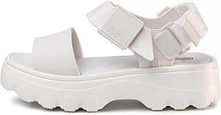Sandália Melissa Kick Off Sandal branca plataforma com sola alta e fechos de velcro