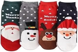 Kit 4 Pares De Meias de Natal Kawaii Fofas e Divertidas