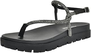 Sandália Feminina Flatform Tiras Strass Via Marte