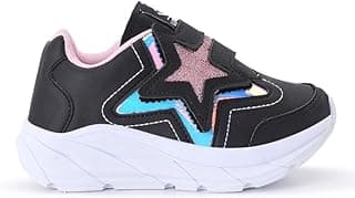 Tênis infantil CALCADOS LGHT LIGHT com design de estrela glitter rosa e azul