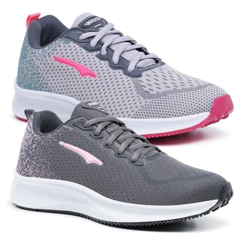Kit 2 Pares Tenis de Academima Caminhada Leve e Confortavel Feminino (Grafite e Cinza, BR, Adulto, Numérico, 34)