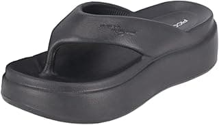 Chinelo de dedo preto plataforma alta conforto Piccadilly