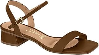 Sandália Feminina Salto Bloco Pelica Vermelho Vizzano 6454.111