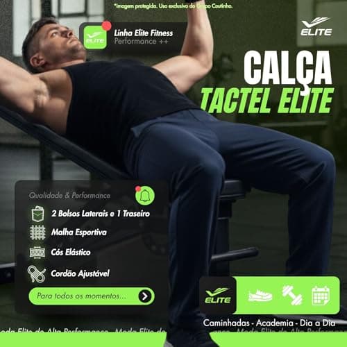 ELITE Calça Esportiva Microfibra Peletizada Multisport Masculina Adulto, Marinho, EG5