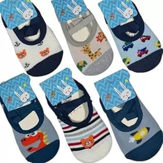 Genérico Kit 4 Pares Meia Sapatilha Antiderrapante Menino e Menina - Infantil (8 a 10, Menino)