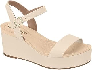 Sandália Anabela Feminina Beira Rio 8407.135 - Creme