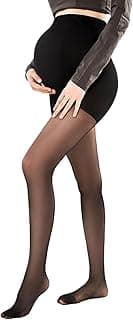BEAHING Meia-calça para gestantes, suporte de barriga, ajustável, fina, ergonômica, com cintura grande, sandália reforçada na biqueira média preta