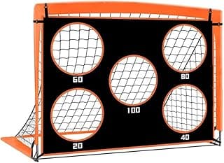 5x4ft Rede De Futebol Gol Dobrável Duplo P Infantil Portátil Adequado Para Crianças (Laranja)