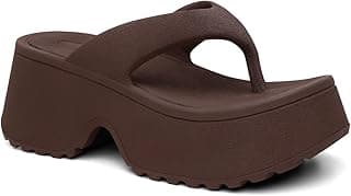 Genérico Sandália Plataforma Feminina Estilo Chunky Salto Alto Confortável Solado Tratorado Tendência Fashion