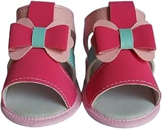 Genérico Sandália Infantil Bebê Menina Laço Colorido - Confortável e Delicada (Tamanhos P/M/G)