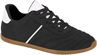 Tênis casual Moleca preto e branco com sola marrom