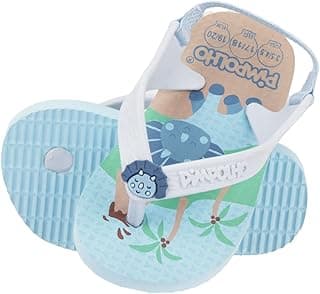 Sandália infantil Pimpolho azul e verde com design de crocodilo, antiderrapante