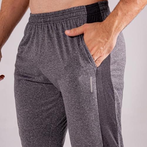 Genérico Calça Masculina Dry Fit Slim Esportiva Fitness Academia Com Bolso Lateral Tecido Reforçado (BR, Alfa, G, Regular, Regular, Cinza)