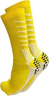 TRB SPORTS Meia Esportiva Futebol Antiderrapante Original Confortável - Amarelo