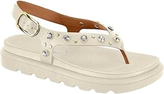 Sandália Vizzano Papete Flatform Feminina Strass Brilho Conforto