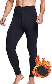 Genérico Meia Calça Segunda Pele Termica Masculino Frio Inverno Flanelada Forrada Preto