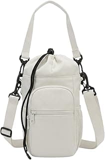 Suporte para Garrafa de Agua Bolsa para Celular Porta Garrafa Ajustavel para Caminhada Trekking Bike Academia Passeio Bolsa Porta Garrafinha Alca de Ombro Regulavel Leve e Resistente (Branco)