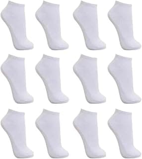 Genérico kit 12 pares de Meia Soquete Branca Unissex Premium, Conforto Superior, Tecido Macio de Alto Padrão, Respirável, Design Minimalista, 12 Pares 38 ao 44