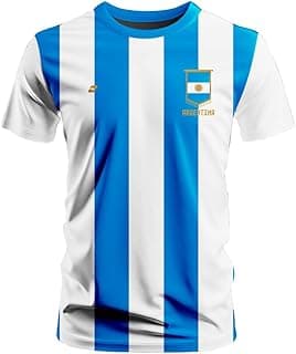 Genérico Camisa De Time Argentina Azul E Branca Dry Fit Masculina