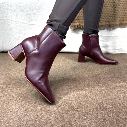 Bota Feminina Vizzano Napa Genebra – Elegância e Versatilidade para o Dia a Dia (1, Burgundy, Padrão, BR, Adulto, Numérico, 39)