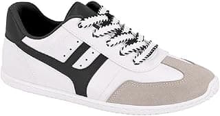 Tênis casual Moleca branco com detalhes em preto e cinza, mostrado de frente
