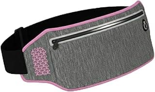 Pochete Esportiva Corrida Impermeável Refletiva Leve 90g – Celular até 7" (iPhone 15 Pro Max / S24 Ultra) – Unissex Ajustável (Rosa)