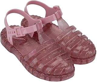 Sandália Infantil Barbie Duo Menina Rosa Transparente ou Azul Vidro Glitter Grendene Kids