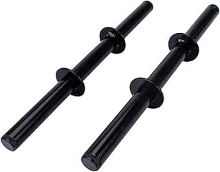 Barra de Musculação com Presilha, 40 cm, Kit com 2 Halteres para Anilhas, Com Presilhas.