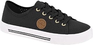 Tênis Moleca Casual Preto com Detalhes Dourado