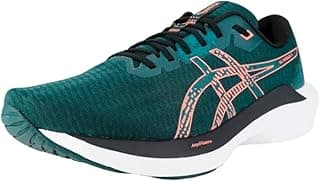 Tênis Masculino Asics Gel Shogun 7, verde escuro com detalhes em preto e rosa, solado branco.