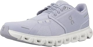 Tênis feminino On Cloud 6 cinza claro com sola branca respirável