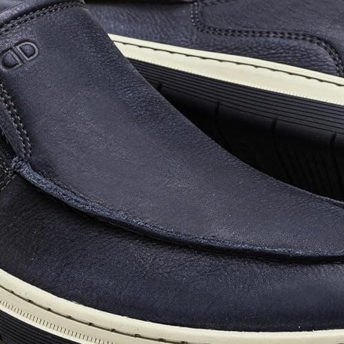 Sapatênis Slip On De Couro Democrata Masculino Easy Leave Navy 245201-002-38
