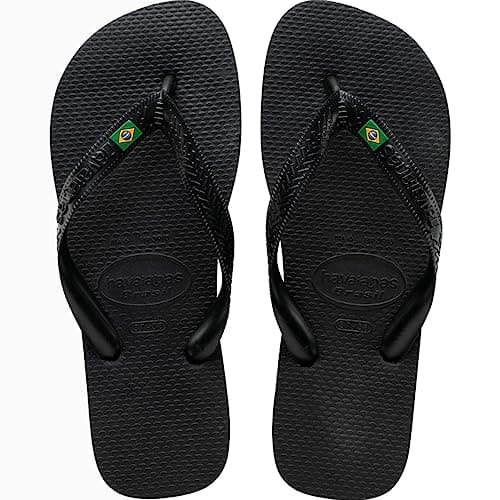 Par de Chinelos Havaianas Brasil Preto 41/42 com Bandeira do Brasil