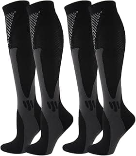Meia De Compressão Esportiva Feminina Masculino Cano Alto Corrida Ciclismo