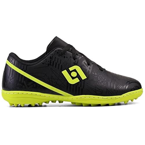 Chuteira de Futebol Society Campo Sintetico Adulto Infantil Costurada, Preto/Verde, 40