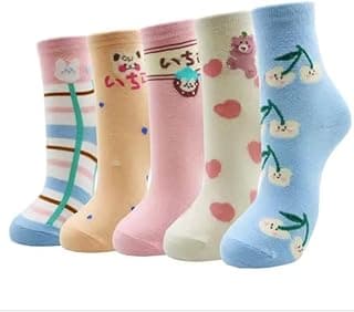 Genérico 6 Pares Meia Feminina Cano longo 34a40 adulto mulher elegante juvenil soquete Algodão meias lindas delicada LM