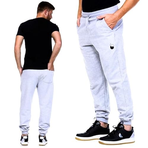 Calça Moletom Masculina Confortável Com Bolsos Cinza Claro Mescla M