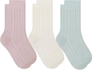 Kit 3X Pares Meia Cano Longo Feminina com Textura Tam 34 a 39 – Selene (BR, Numérico, 34, 39, Regular, Regular, Verde Chá/Marfim/Rosa Pó)