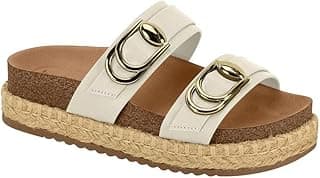 Beira Rio Sandália Plataforma Espadrille com Fivelas Douradas