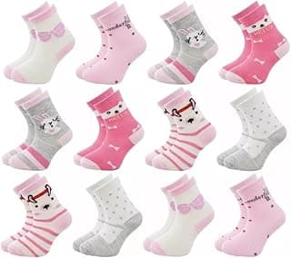 The Moon Meia Infantil Kit 12 Pares Menina Criança Feminina Bebê Variadas