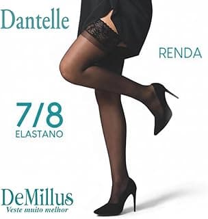 Meia Dantelle 7/8 Fio 15 DeMillus com Renda - 209630