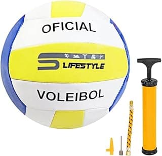 Bola de Vôlei para Quadra e Praia e LEVE JUNTO Bomba de Ar SIMPLES – Tamanho Oficial